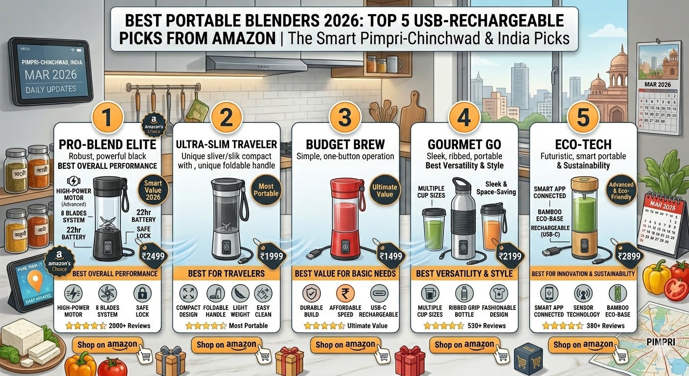 5 Best Portable Blenders for 2026: Top USB-Rechargeable Picks from ...